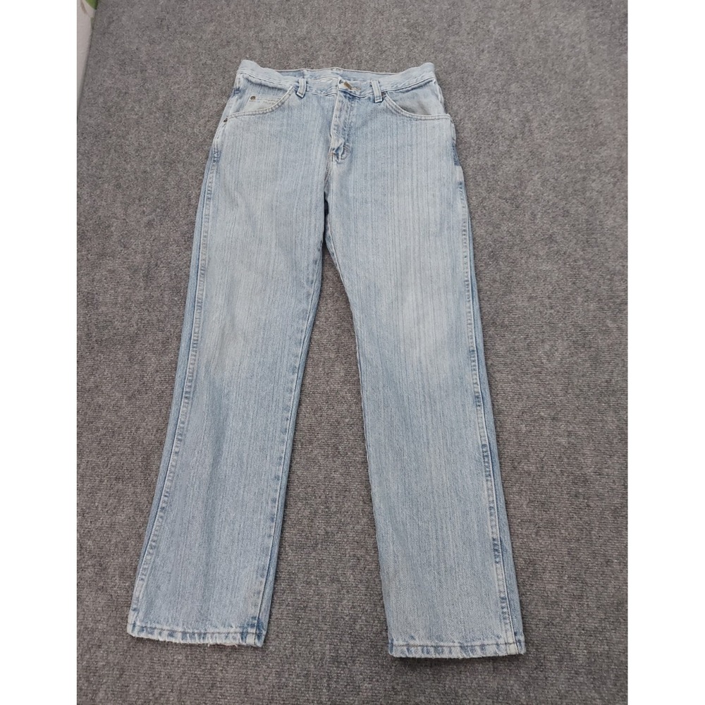 Vtg Wrangler Jeans Mens 32x30 Blue Light wash Regular Fit 100% cotton Denim